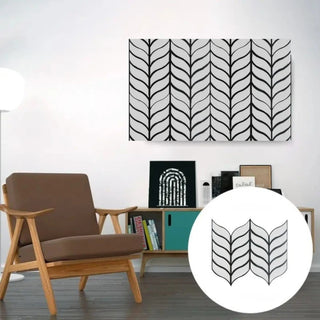 Dekorativt akustikpanel, glas + filt, Naimeed D6777, 900 × 800 × 12 mm