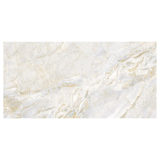 Porcelænsflise til inde/ude, Itaca Morroco White Gold, 60 × 120 cm, blank, rektificeret, marmorlook