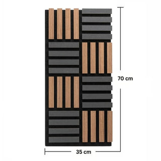 Dekorativt akustikpanel, MDF + filt, Naimeed D6772, 700 × 350 × 21 mm