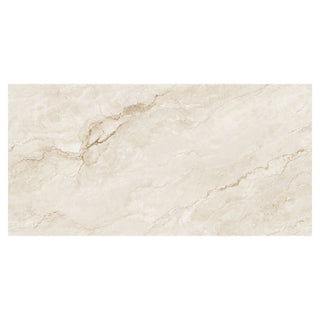 Porcelænsflise til inde/ude, Gravel Light Crema, 60 × 120 cm, blank, retificeret, marmorlook