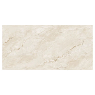 Porcelænsflise til inde/ude, Gravel Light Crema, 60 × 120 cm, blank, retificeret, marmorlook, 1,44 m2/pakke