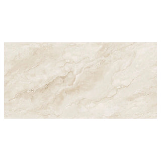 Porcelænsflise til inde/ude, Gravel Light Crema, 60 × 120 cm, blank, retificeret, marmorlook, 1,44 m2/pakke