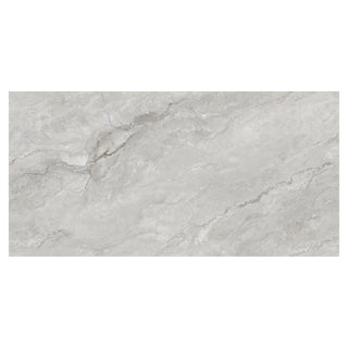 Porcelænsflise til inde/ude, Gravel Grey, 60 × 120 cm, blank, rektificeret, marmorlook