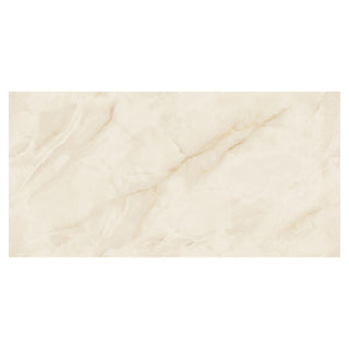 Porcelænsflise til inde/ude, Ozark Beige, 60 × 120 cm, blank, retificeret, marmorlook