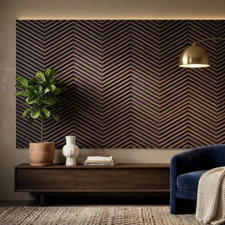 Dekorativt lamelpanel, MDF, Romscala Zig-Zag 230, 720 × 125 × 15 mm
