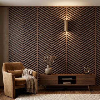 Dekorativt lamelpanel, MDF, Romscala Zig-Zag 230, 720 × 125 × 15 mm