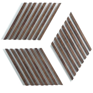 Dekorativt lamelpanel, MDF, Romscala Zig-Zag 231, 720 × 125 × 15 mm