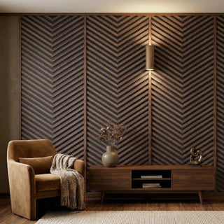 Dekorativt lamelpanel, MDF, Romscala Zig-Zag 232, 720 × 125 × 15 mm; 10 sæt