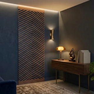 Afslutningselement til lamelpaneler, MDF, Romscala Zig-Zag 235, 600 × 125 × 15 mm