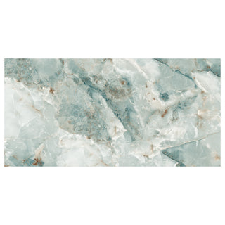 Porcelænsflise til inde/ude, Abside Aqua, 80 × 160 cm, mat, rektificeret, marmorlook