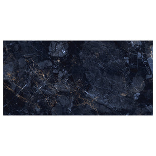 Porcelænsflise til inde/ude, Claros Azul, 80 × 160 cm, blank, rektificeret, marmorlook