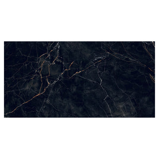 Porcelænsflise til inde/ude, Costa Black, 80 × 160 cm, blank, rektificeret, marmorlook