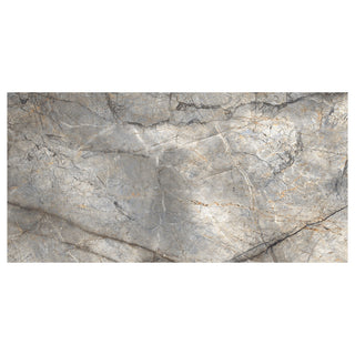 Porcelænsflise til inde/ude, Fiji Gold, 80 × 160 cm, halvblank, retificeret, marmorlook