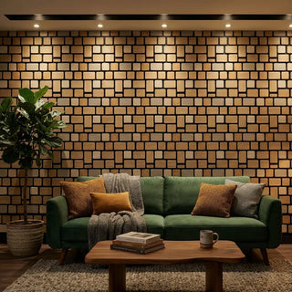 Dekorativt akustikpanel, MDF, Romscala Toscana Mixto 242, 525 × 440 × 18 mm