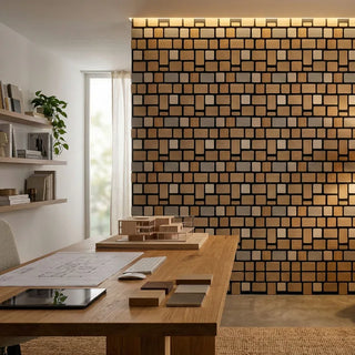 Dekorativt akustikpanel, MDF, Romscala Toscana Mixto 242, 525 × 440 × 18 mm