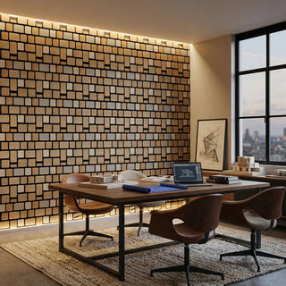 Dekorativt akustikpanel, MDF, Romscala Toscana Mixto 242, 525 × 440 × 18 mm