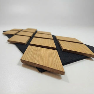 Dekorativt akustikpanel, MDF, Romscala Romb 250, 805 × 325 × 18 mm; 5 stk./sæt