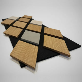 Dekorativt akustikpanel, MDF, Romscala Romb Mixto 252, 805 × 325 × 18 mm; 5 stk.