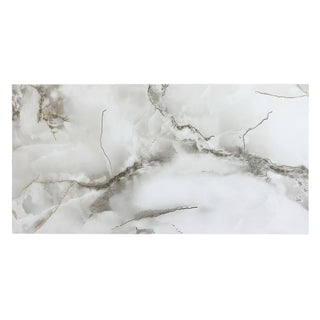 Porcelænsflise til inde/ude, Gold Onyx Grace, 60 × 120 cm, blank, rektificeret, marmorlook