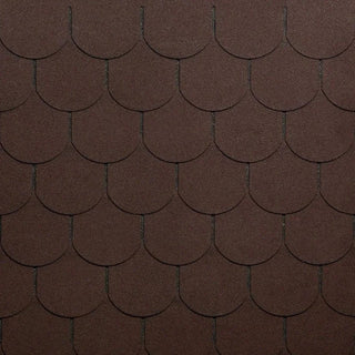 Bituminøse Shingles Tagpap, Tegola Traditional Ecoroof, Halvrund, 2,32 m²/pakke, Brun