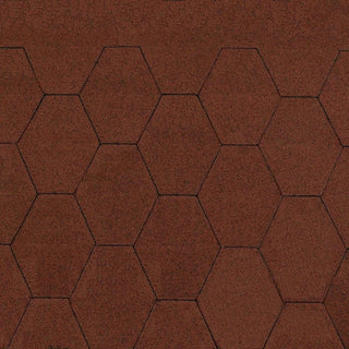 Bituminøse Shingles Tagpap, Bituglass, Hexagon, 2,9 m²/pakke, Rød