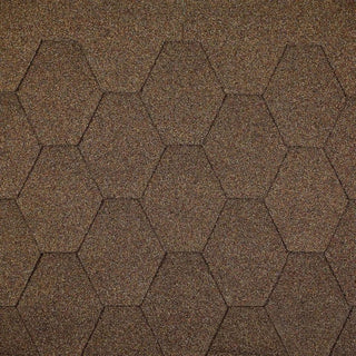 Bituminøse Shingles Tagpap, Bituglass, Hexagon, 2,9 m2/pakke, Brun
