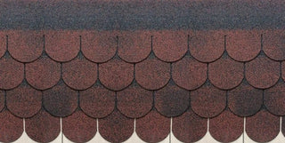 Bituminøse Shingles Tagpap, Halvrund, Rød