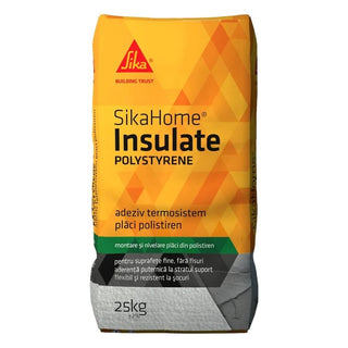 SikaHome® Insulate Polystyrene – Cementbaseret klæbe- og pudsemørtel til polystyren, 25 kg, indendørs/udendørs