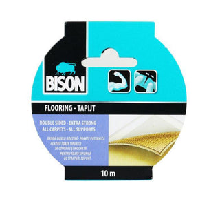 Dobbeltklæbende tape til fastgørelse, Bison Carpet, 10 m × 50 mm