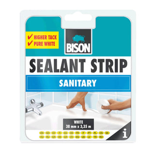 Tætningsbånd, Bison Sanitary, silikone, 38 mm × 3,35 m