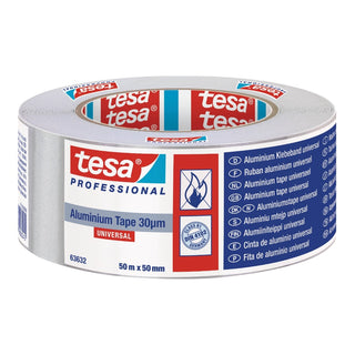 Reparationstape, tesa 63632, aluminium, 50 m × 50 mm