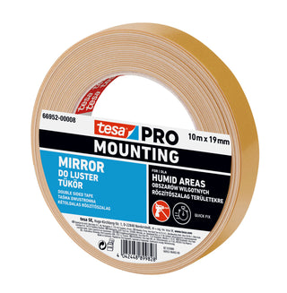 Dobbeltklæbende tape til spejlmontering, tesa 66952, 10 m × 19 mm