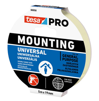 Dobbeltklæbende monteringstape, tesa PRO Mounting 66958, 5 m × 19 mm