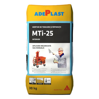 Adeplast MTi-25 pudsemørtel – manuel og maskinel, indendørs, 30 kg
