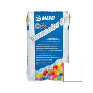 Fugemasse til fliser og klinker Mapei Keracolor FF, 100 hvid, indendørs / udendørs, 25 kg