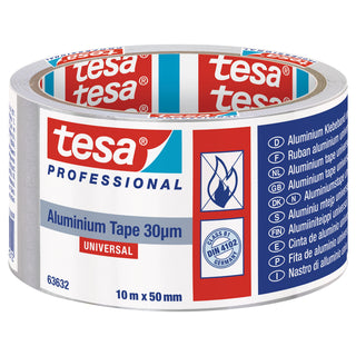 Reparationstape, tesa 63632, aluminium, 10 m × 50 mm