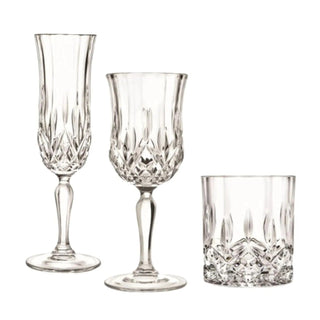 Champagne, vand og whiskyglas, Cristalleria Opera RCR, Krystalglas, 130+160+300 ml, Sæt med 18