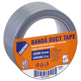 Reparationstape, Baudeman 8353, tekstil, 25 m × 50 mm