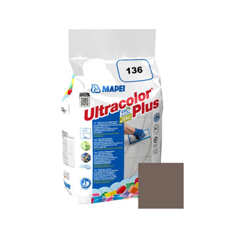 Fugemasse til fliser og klinker Mapei Ultracolor Plus, 136 mud / brun, 5 kg