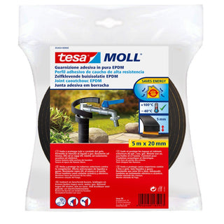 Selvklæbende profil til rørisolering, tesa 5443, EPDM-gummi, 5 m × 20 mm