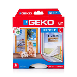 Selvklæbende tætningsliste til termisk isolering, Geko Strip, ekspanderet EPDM, 9 × 4 mm × 6 m