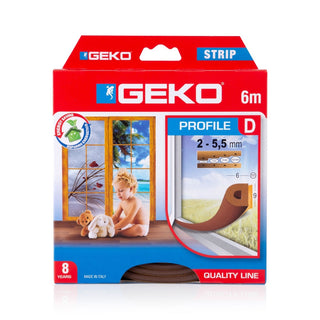 Selvklæbende tætningsliste til termisk isolering, Geko Strip, ekspanderet EPDM, 9 × 4 mm × 6 m