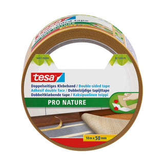 Dobbeltklæbende tape til fastgørelse, tesa Pro Nature, transparent, 10 m × 50 mm