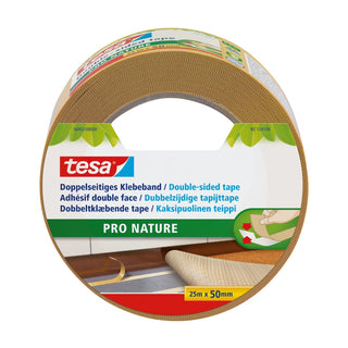 Dobbeltklæbende tape til fastgørelse, tesa Pro Nature, transparent, 25 m × 50 mm