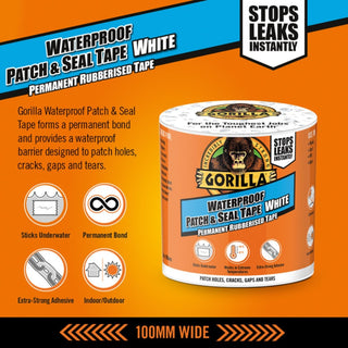 Tætningstape mod vand, Gorilla Waterproof Patch & Seal, 3 m × 100 mm