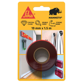 Dobbeltklæbende tape til fastgørelse, Sika SikaBond Mammoth Crystal, 1.5 m × 19 mm