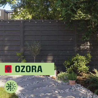 Hegnsplade i træ, antracit – 180 x 180 x 3,5 cm – Ozora