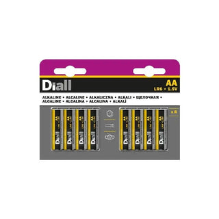 Diall Sæt med 8 AA alkaliske batterier