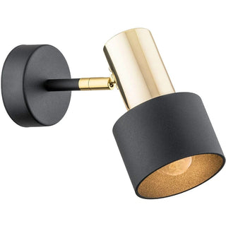 Væglampe Argon, Doria, E27, Stål, Sort/Messing