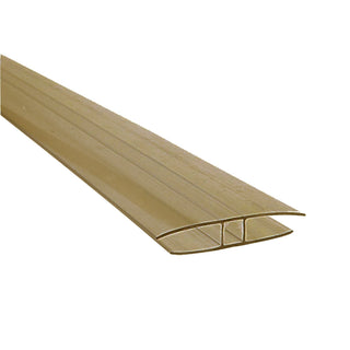 H-profil i polycarbonat til termoplader – 3000 x 4 mm, bronze (glans)